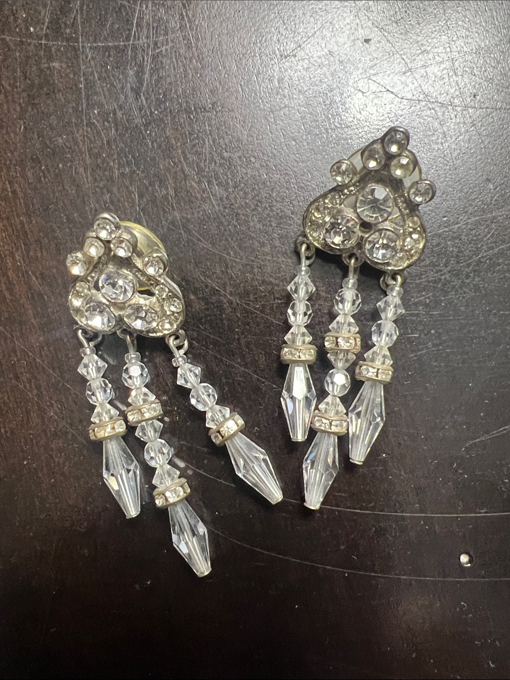 Crystal Drop Dangle Earrings  Clear Crystal